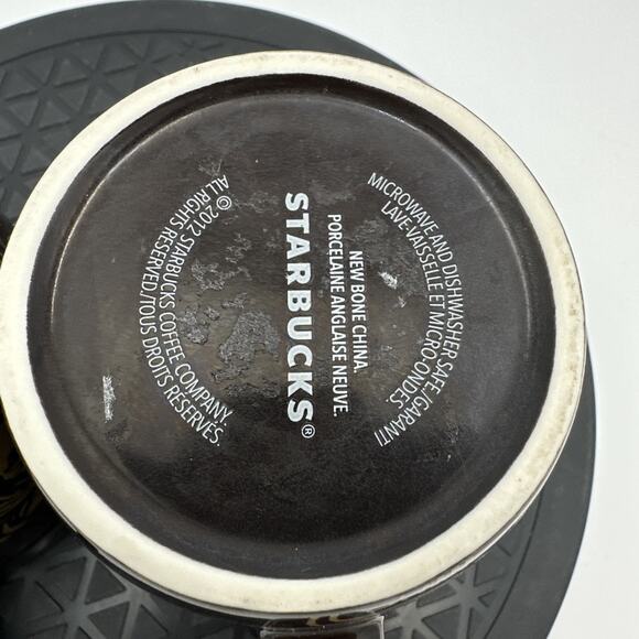 2- Starbucks 2012 Anniversary Brown Siren Crown Mermaid Gold Brown Coffee Cup - Picture 6 of 7